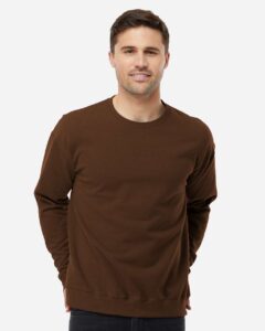 Tultex 340 Unisex Fleece Crewneck Sweatshirt – Brown (on model)