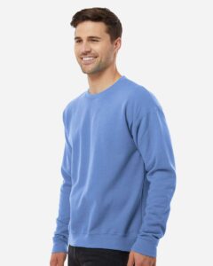 Tultex 340 Unisex Fleece Crewneck Sweatshirt – Columbia Blue (on model side)