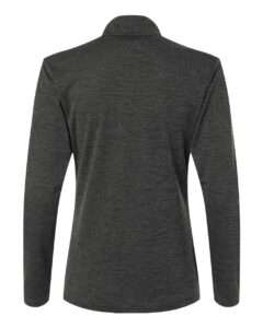 AllPro 4HM70L Women’s Pro-Lock Performance Mélange Quarter-Zip Pullover – Black Melange (back)
