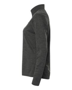 AllPro 4HM70L Women’s Pro-Lock Performance Mélange Quarter-Zip Pullover – Black Melange (side)