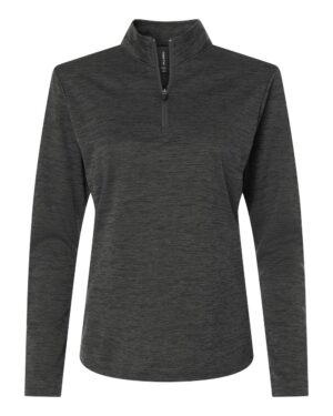 AllPro 4HM70L Women’s Pro-Lock Performance Mélange Quarter-Zip Pullover – Black Melange
