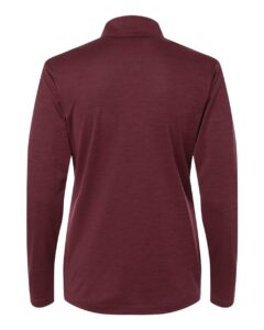 AllPro 4HM70L Women’s Pro-Lock Performance Mélange Quarter-Zip Pullover – Maroon Melange (back)