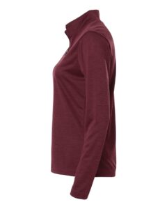 AllPro 4HM70L Women’s Pro-Lock Performance Mélange Quarter-Zip Pullover – Maroon Melange (side)