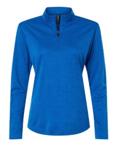 AllPro 4HM70L Women’s Pro-Lock Performance Mélange Quarter-Zip Pullover – Royal Melange