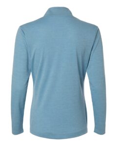AllPro 4HM70L Women’s Pro-Lock Performance Mélange Quarter-Zip Pullover – Cloud Blue Melange (back)