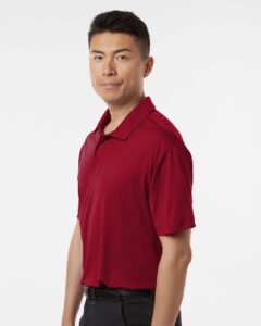 AllPro 41800 Men’s Pro-Lock Performance Polo – Cardinal (on model side)