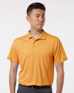 AllPro 41800 Men’s Pro-Lock Performance Polo – Gold (on model)