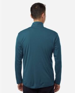 AllPro 41870 Men’s Pro-Lock Performance Quarter-Zip Pullover – Atlantic Blue (on model back)