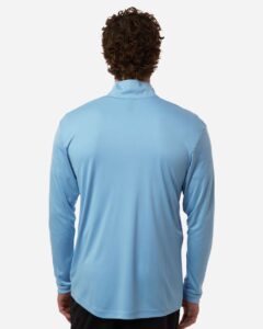AllPro 41870 Men’s Pro-Lock Performance Quarter-Zip Pullover – Carolina Blue (on model back)