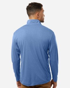 AllPro 41870 Men’s Pro-Lock Performance Quarter-Zip Pullover – Heather Royal (on model back)