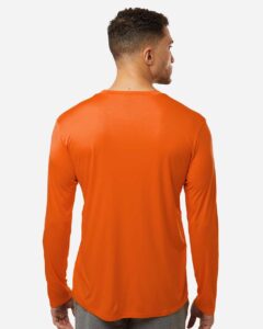AllPro 48400 Unisex Pro-Lock Performance Long Sleeve T-Shirt – Deep Orange (on model back)