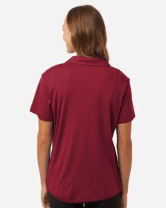 AllPro 41800L Women’s Pro-Lock Performance Polo – Cardinal (on model back)