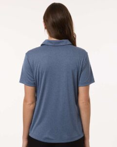 AllPro 41800L Women’s Pro-Lock Performance Polo – Heather Navy (on model back)