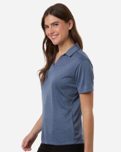 AllPro 41800L Women’s Pro-Lock Performance Polo – Heather Navy (on model side)