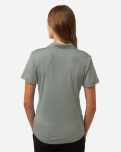 AllPro 41800L Women’s Pro-Lock Performance Polo – Greystone (on model back)