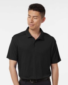 AllPro 41800T Men’s Tall Pro-Lock Performance Polo – Black (on model)