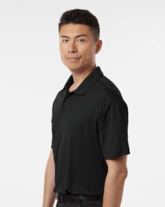 AllPro 41800T Men’s Tall Pro-Lock Performance Polo – Black (on model side)
