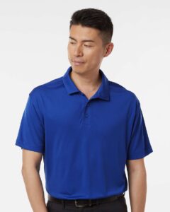 AllPro 41800T Men’s Tall Pro-Lock Performance Polo – Royal (on model)