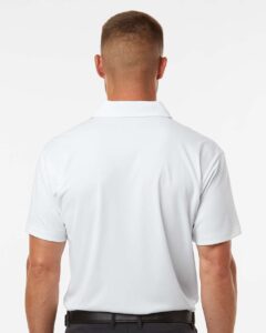 AllPro 41800T Men’s Tall Pro-Lock Performance Polo – White (on model back)