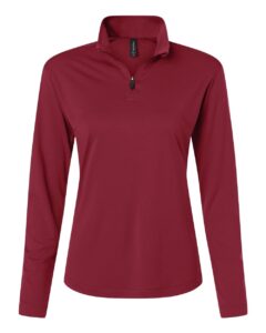AllPro 41870L Women’s Pro-Lock Performance Quarter-Zip Pullover – Cardinal