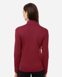 AllPro 41870L Women’s Pro-Lock Performance Quarter-Zip Pullover – Cardinal (on model back)