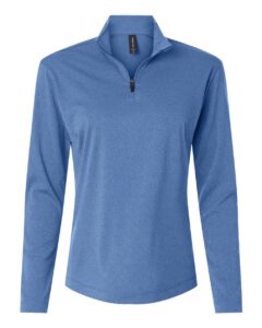AllPro 41870L Women’s Pro-Lock Performance Quarter-Zip Pullover – Heather Royal