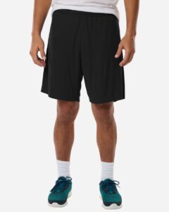 AllPro 48SH0 Men’s Pro-Lock Performance 7″ Shorts with Pockets – Black (on model)