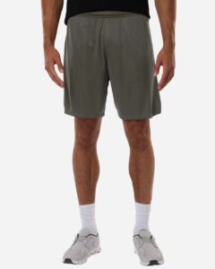 AllPro 48SH0 Men’s Pro-Lock Performance 7″ Shorts with Pockets – Charcoal (on model)