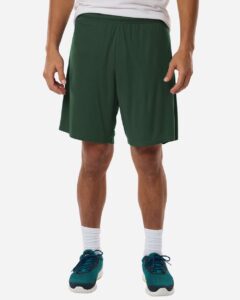 AllPro 48SH0 Men’s Pro-Lock Performance 7″ Shorts with Pockets – Forest Green (on model)