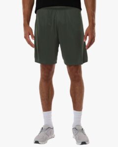 AllPro 48SH0 Men’s Pro-Lock Performance 7″ Shorts with Pockets – Smoke (on model)