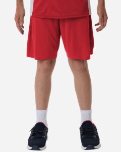 AllPro 48SH0Y Youth Pro-Lock Performance 7″ Shorts with Pockets – Red (on model)