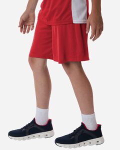 AllPro 48SH0Y Youth Pro-Lock Performance 7″ Shorts with Pockets – Red (on model side)