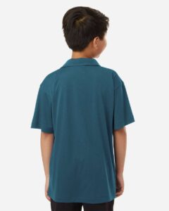 AllPro 41800Y Youth Pro-Lock Performance Polo – Atlantic Blue (on model back)