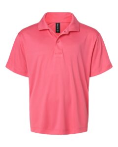 AllPro 41800Y Youth Pro-Lock Performance Polo – Bright Pink