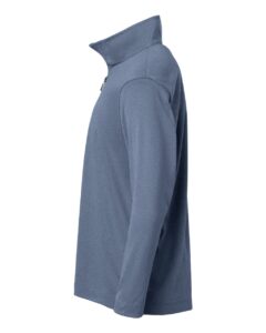 AllPro 41870Y Youth Pro-Lock Performance Quarter-Zip Pullover – Heather Navy (side)