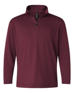 AllPro 41870Y Youth Pro-Lock Performance Quarter-Zip Pullover – Maroon