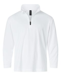 AllPro 41870Y Youth Pro-Lock Performance Quarter-Zip Pullover – White