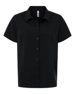 CORE365 CE520W Women’s UltraUVP Shoreline Short Sleeve Staff Shirt – Black