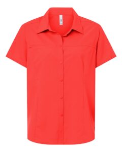 CORE365 CE520W Women’s UltraUVP Shoreline Short Sleeve Staff Shirt – Marina Red