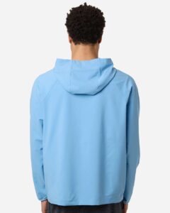CORE365 CE520L Men’s UltraUVP Shoreline Long Sleeve Hooded Pullover – Columbia Blue (on model back)