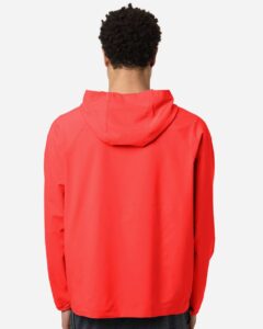 CORE365 CE520L Men’s UltraUVP Shoreline Long Sleeve Hooded Pullover – Marina Red (on model back)