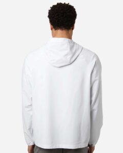 CORE365 CE520L Men’s UltraUVP Shoreline Long Sleeve Hooded Pullover – White (on model back)