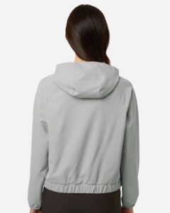 CORE365 CE520LW Women’s UltraUVP Shoreline Long Sleeve Hooded Pullover – Platinum (on model back)