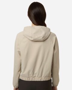 CORE365 CE520LW Women’s UltraUVP Shoreline Long Sleeve Hooded Pullover – Stone (on model back)