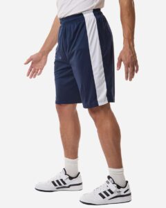 Team 365 TT115B Unisex Zone Performance Reversible Shorts – Sport Dark Navy/ White (on model side)