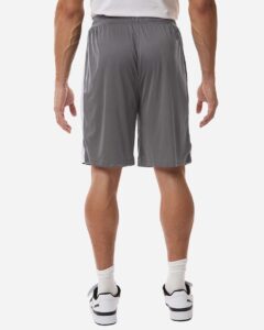 Team 365 TT115B Unisex Zone Performance Reversible Shorts – Sport Graphite/ White (on model back)