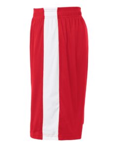Team 365 TT115B Unisex Zone Performance Reversible Shorts – Sport Red/ White (side)