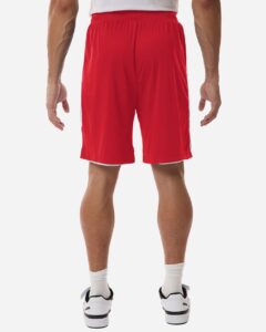 Team 365 TT115B Unisex Zone Performance Reversible Shorts – Sport Red/ White (on model back)
