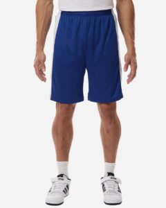 Team 365 TT115B Unisex Zone Performance Reversible Shorts – Sport Royal/ White (on model)