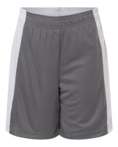 Team 365 TT115BY Youth Zone Performance Reversible Shorts – Sport Graphite/ White